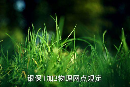 銀保1加3物理網(wǎng)點(diǎn)規(guī)定