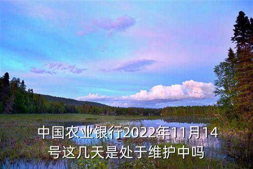  中國農業(yè)銀行2022年11月14號這幾天是處于維護中嗎