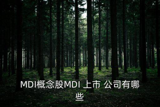 MDI概念股MDI 上市 公司有哪些