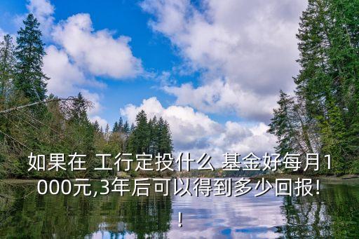 如果在 工行定投什么 基金好每月1000元,3年后可以得到多少回報(bào)!!