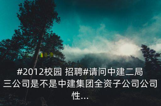 #2012校園 招聘#請問中建二局三公司是不是中建集團(tuán)全資子公司公司性...