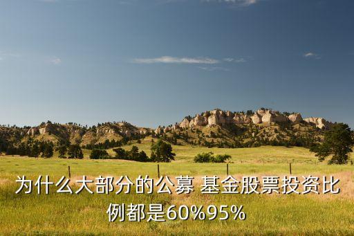 為什么大部分的公募 基金股票投資比例都是60%95%