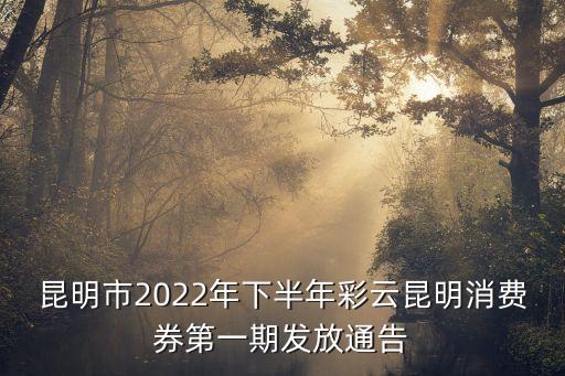 昆明市2022年下半年彩云昆明消費(fèi)券第一期發(fā)放通告