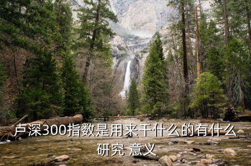 盧深300指數(shù)是用來干什么的有什么 研究 意義