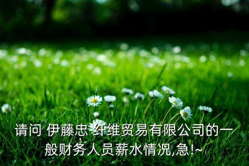 請問 伊藤忠 纖維貿(mào)易有限公司的一般財務(wù)人員薪水情況,急!~