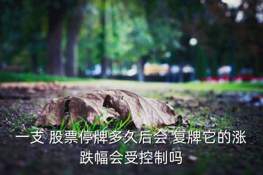 一支 股票停牌多久后會(huì) 復(fù)牌它的漲跌幅會(huì)受控制嗎