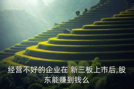 經(jīng)營(yíng)不好的企業(yè)在 新三板上市后,股東能賺到錢么