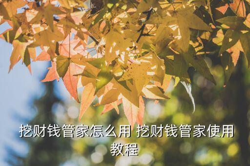  挖財(cái)錢(qián)管家怎么用 挖財(cái)錢(qián)管家使用教程