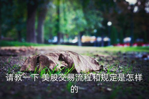 請(qǐng)教一下 美股交易流程和規(guī)定是怎樣的