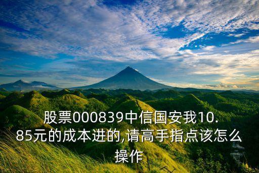  股票000839中信國安我10.85元的成本進的,請高手指點該怎么操作