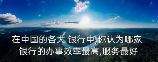 在中國的各大 銀行中,你認為哪家 銀行的辦事效率最高,服務(wù)最好