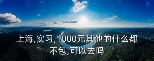 上海,實習,1000元其他的什么都不包,可以去嗎