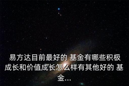  易方達(dá)目前最好的 基金有哪些積極成長和價值成長怎么樣有其他好的 基金...