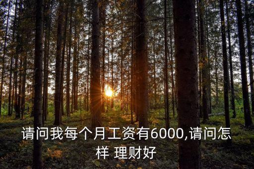 請(qǐng)問(wèn)我每個(gè)月工資有6000,請(qǐng)問(wèn)怎樣 理財(cái)好