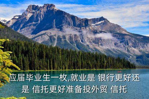 應屆畢業(yè)生一枚,就業(yè)是 銀行更好還是 信托更好準備投外貿 信托