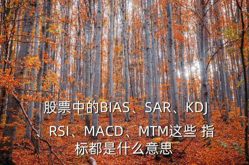  股票中的BIAS、SAR、KDJ、RSI、MACD、MTM這些 指標(biāo)都是什么意思