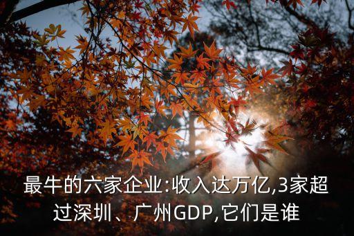 最牛的六家企業(yè):收入達萬億,3家超過深圳、廣州GDP,它們是誰