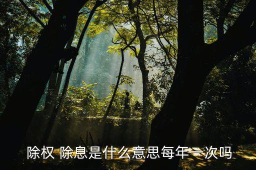  除權(quán) 除息是什么意思每年一次嗎