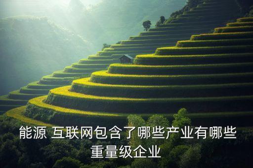  能源 互聯(lián)網(wǎng)包含了哪些產(chǎn)業(yè)有哪些重量級(jí)企業(yè)