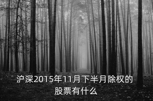 滬深2015年11月下半月除權(quán)的 股票有什么