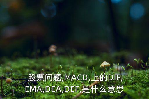  股票問(wèn)題,MACD,上的DIF,EMA,DEA,DEF,是什么意思