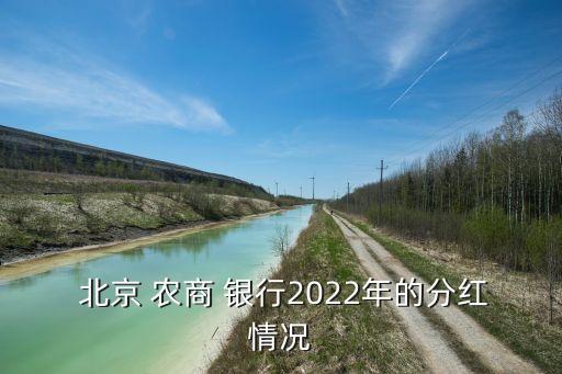  北京 農(nóng)商 銀行2022年的分紅情況