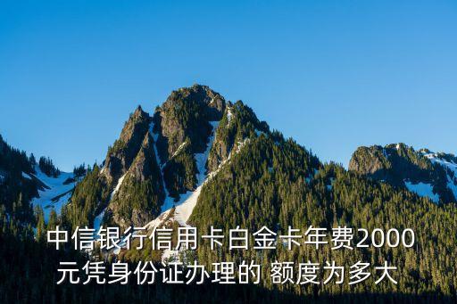  中信銀行信用卡白金卡年費(fèi)2000元憑身份證辦理的 額度為多大