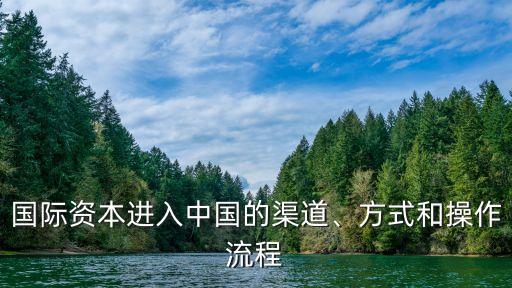 國際資本進入中國的渠道、方式和操作流程