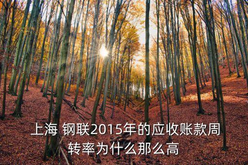  上海 鋼聯(lián)2015年的應收賬款周轉率為什么那么高