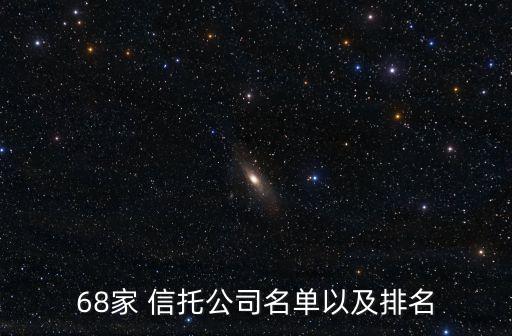 68家 信托公司名單以及排名