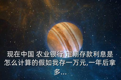 現(xiàn)在中國 農業(yè)銀行 定期存款利息是怎么計算的假如我存一萬元,一年后拿多...