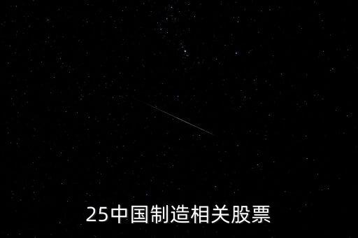 2025中國制造相關(guān)股票