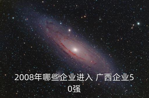 2008年哪些企業(yè)進(jìn)入 廣西企業(yè)50強