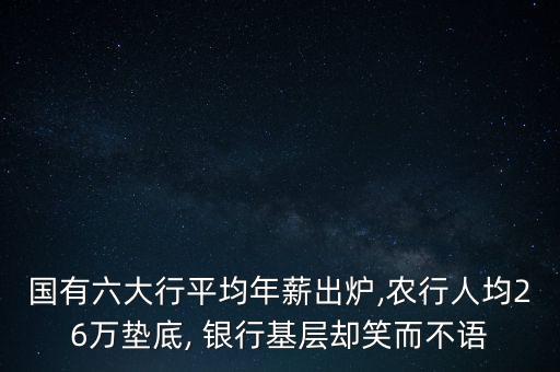 國有六大行平均年薪出爐,農(nóng)行人均26萬墊底, 銀行基層卻笑而不語