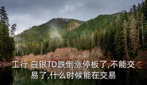 工行 白銀TD跌倒?jié)q停板了,不能交易了,什么時(shí)候能在交易