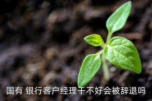 國有 銀行客戶經(jīng)理干不好會(huì)被辭退嗎