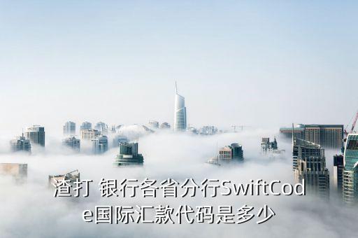 渣打 銀行各省分行SwiftCode國際匯款代碼是多少