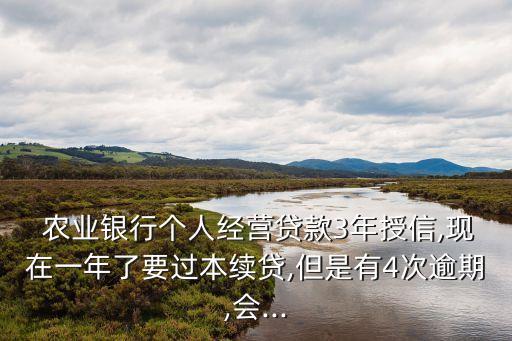  農(nóng)業(yè)銀行個人經(jīng)營貸款3年授信,現(xiàn)在一年了要過本續(xù)貸,但是有4次逾期,會...