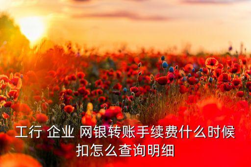 工行 企業(yè) 網(wǎng)銀轉(zhuǎn)賬手續(xù)費什么時候扣怎么查詢明細(xì)