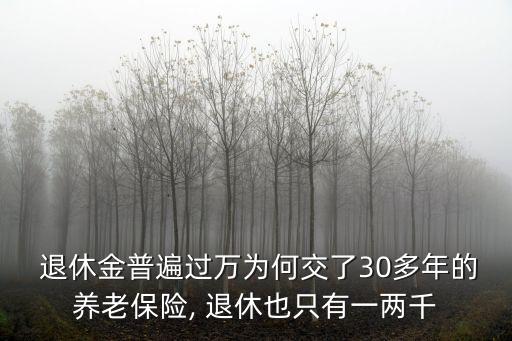  退休金普遍過萬為何交了30多年的養(yǎng)老保險(xiǎn), 退休也只有一兩千