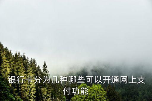  銀行卡分為幾種哪些可以開通網(wǎng)上支付功能