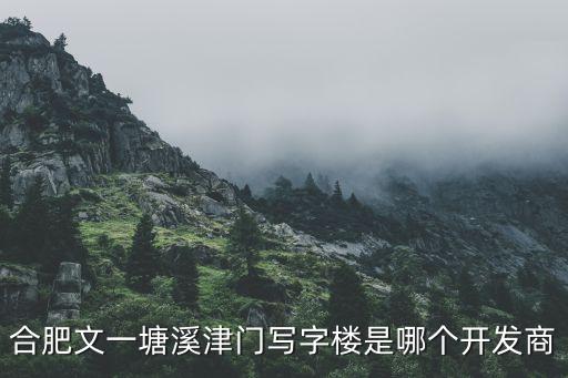 合肥文一塘溪津門(mén)寫(xiě)字樓是哪個(gè)開(kāi)發(fā)商