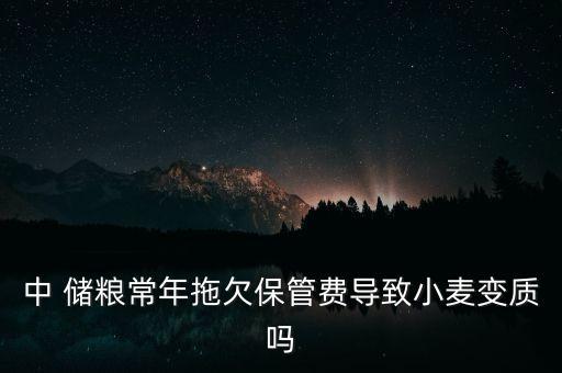 中 儲糧常年拖欠保管費導(dǎo)致小麥變質(zhì)嗎