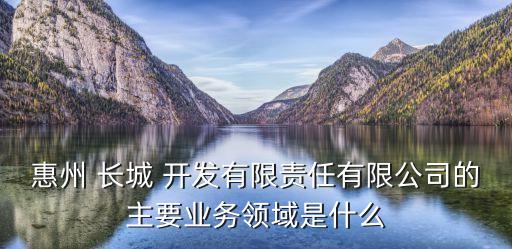 惠州 長城 開發(fā)有限責(zé)任有限公司的主要業(yè)務(wù)領(lǐng)域是什么