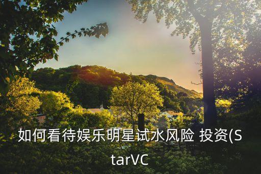 如何看待娛樂明星試水風險 投資(StarVC