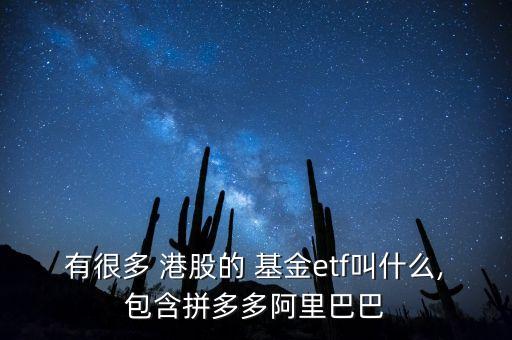 有很多 港股的 基金etf叫什么,包含拼多多阿里巴巴