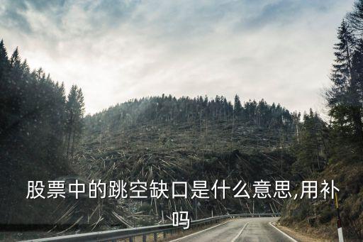  股票中的跳空缺口是什么意思,用補嗎