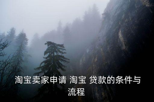  淘寶賣家申請(qǐng) 淘寶 貸款的條件與流程