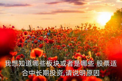 我想知道哪些板塊或者是哪些 股票適合中長(zhǎng)期投資,請(qǐng)說(shuō)明原因