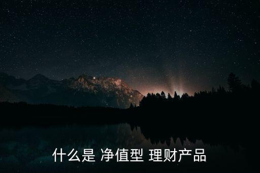 什么是 凈值型 理財(cái)產(chǎn)品